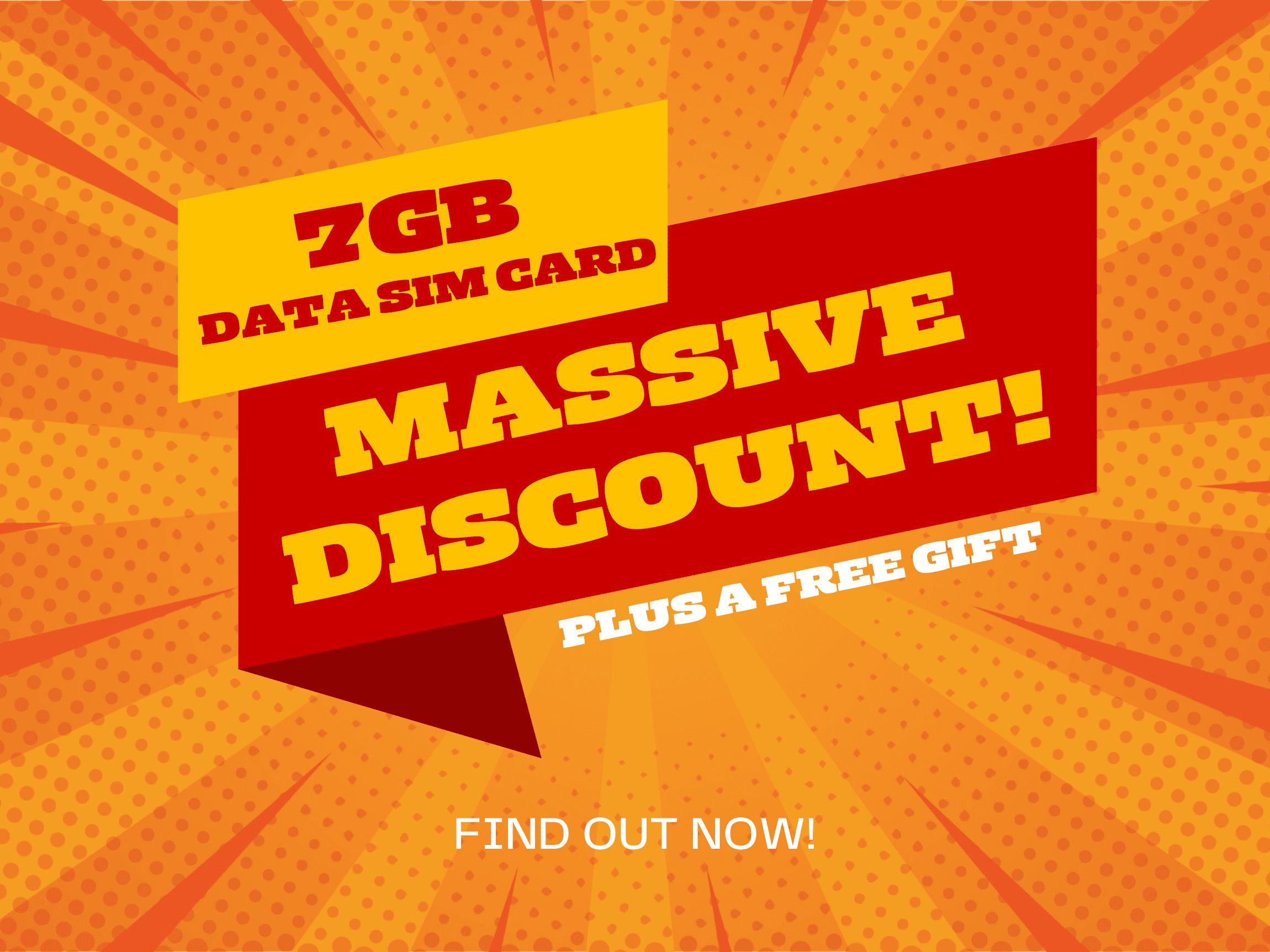 Massive Discount on 7GB Data SIM Card!